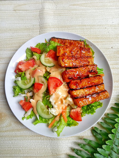 Foto resep Tempe bbq with salad