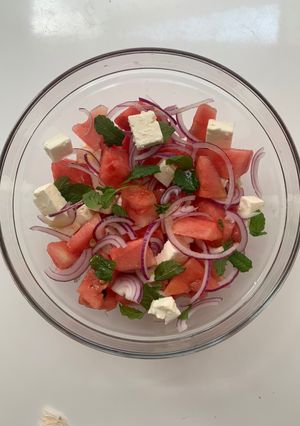 A picture of Feta Watermelon fresh Summer Salad.