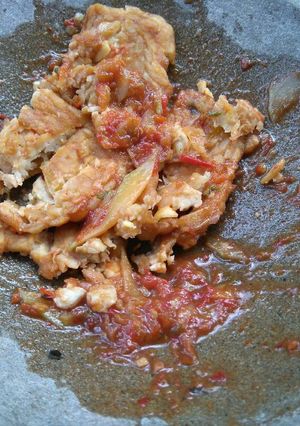 Foto resep Tempe penyet cacah mangga