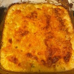 A picture of Half pan baked Mac & cheese.