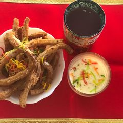 A picture of Mexican spicy churros.