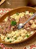 Garlic Parmesan Steak Pasta