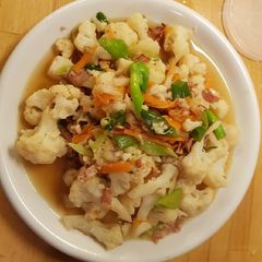 A picture of Cauliflower and bacon stir fly.