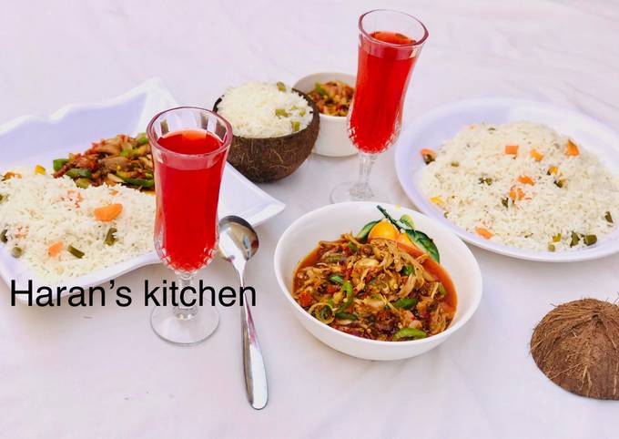 How to Make Quick Coconut rice with shredded chicken