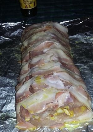 Una foto de Carré de cerdo relleno con salsa agridulce