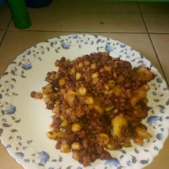 Githeri and plantain mixture A picture of Githeri and plantain mixture.
