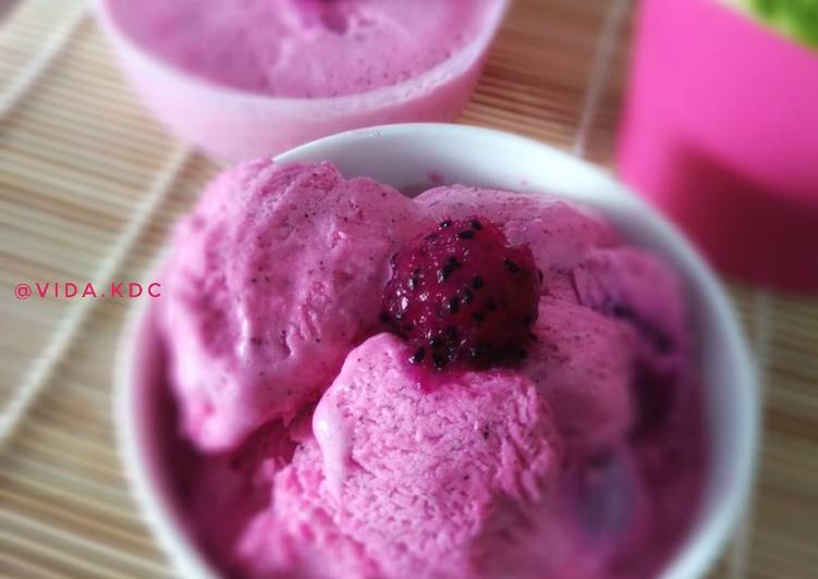 Resep Es krim buah naga yang Enak Banget