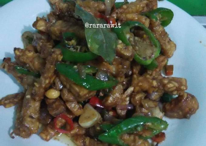 Resep: Oseng tempe cabe ijo Kekinian