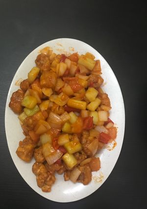 Hình của món Thịt heo lăn bột xào thập cẩm (món ăn của người hoa).