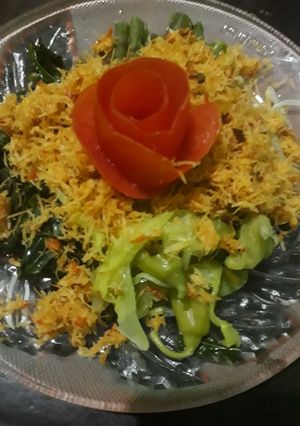 Foto resep Urap mercon daun pepaya & kembang turi