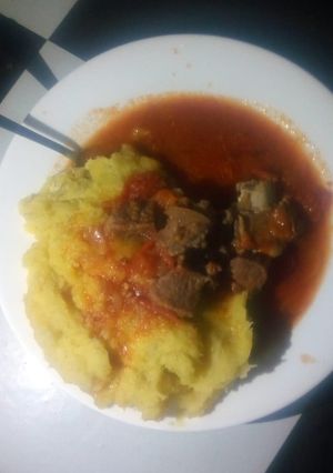 A picture of Matoke with beef#festiveseasoncontest_Kakamega.