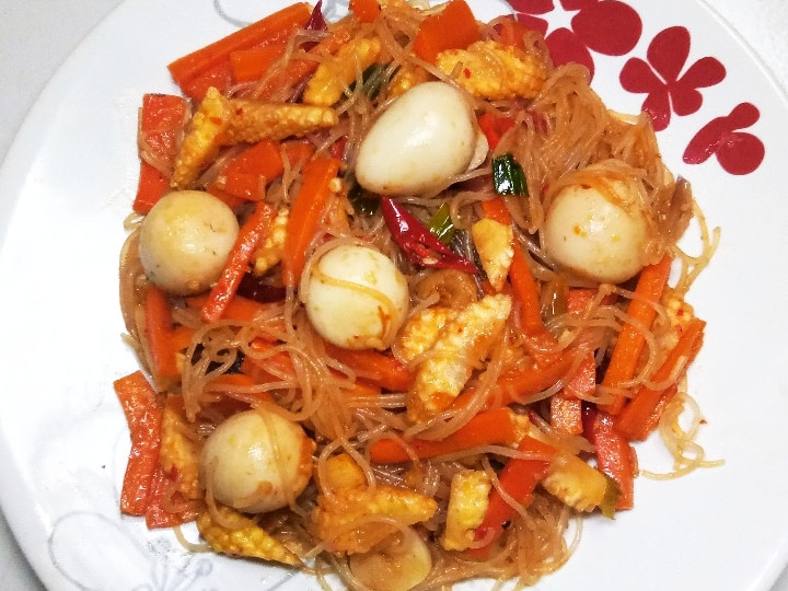 Resep BIHUN GORENG TELUR PUYUH PEDAS SIMPLE 😋🌶 yang Bisa Manjain Lidah