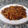 Yaki udon de verduras y setas shiitake