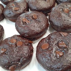 Low fat chocolate muffins A picture of Low fat chocolate muffins.