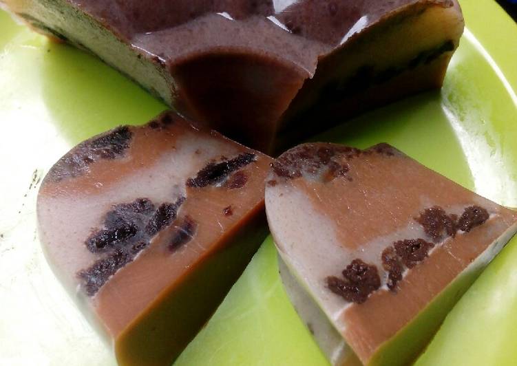 Resep Puding oreo lapis milo Anti Gagal