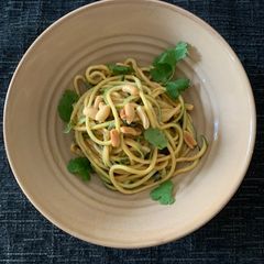 A picture of Zucchini Noodles with Peanut Sesame Sauce.