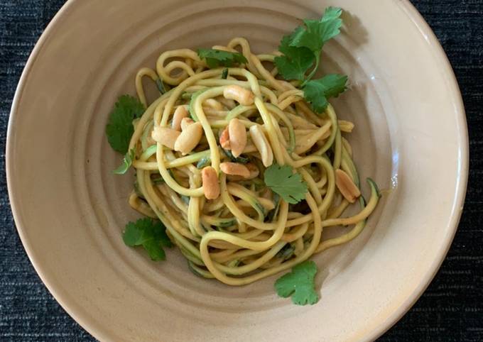 Zucchini Noodles with Peanut Sesame Sauce