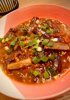 蔥燒雙茄( 含五辛 ) 的食譜成品照片