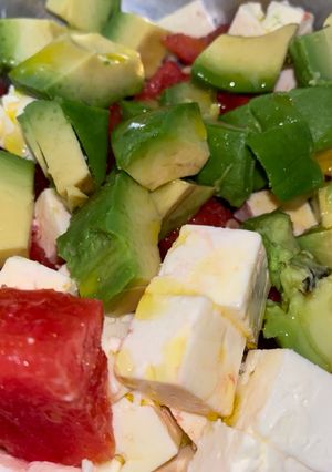 Una foto de Ensalada de feta y sandía