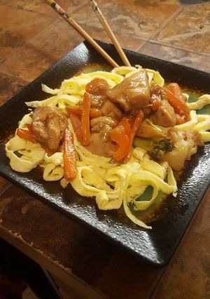 Una foto de Falso y saludable fetuccini. 🍝