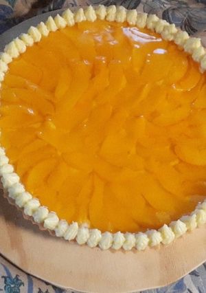 Una foto de Tarta de durazno sin manteca🍑🍑