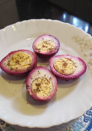 A picture of Pink Beet Eggs.