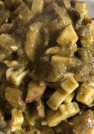 A picture of Mushroom Pesto Pasta.