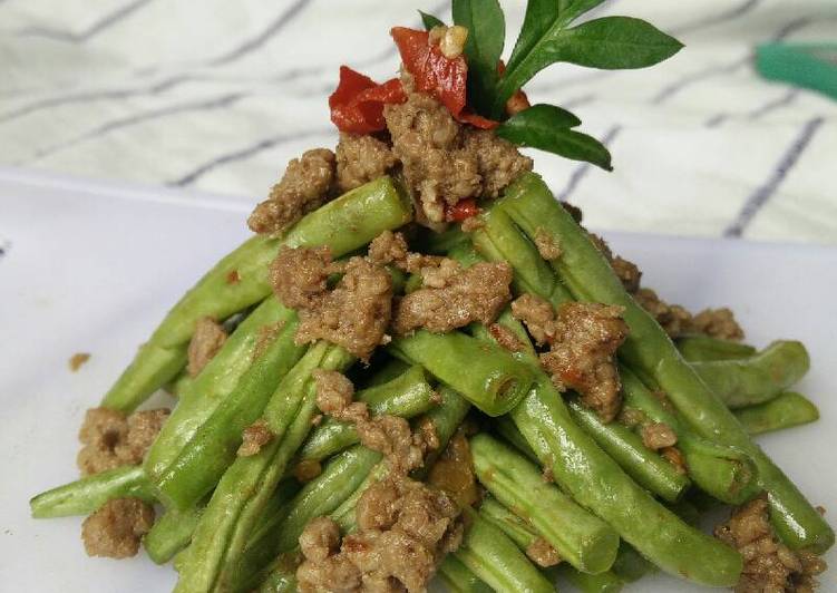 Simple Way to Prepare Perfect Green Beans Stir Fry with Ground Beef