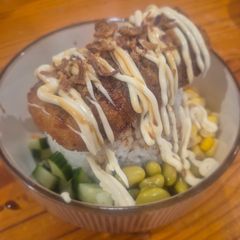 A picture of Crumbed Whiting Poké Bowl.