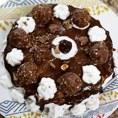 A picture of Ferrero chocolate cake.