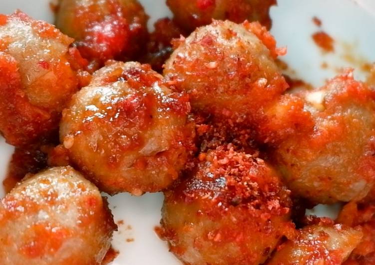 Recipe: Appetizing Bakso Keju Pedas Bon Cabe