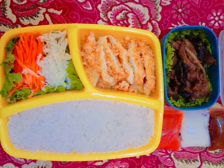 Cara Mudah Membuat Resep Chicken katsu &amp;amp; Beef teriyaki ala-ala hokben yang Enak Banget Anti Ribet, Lezat