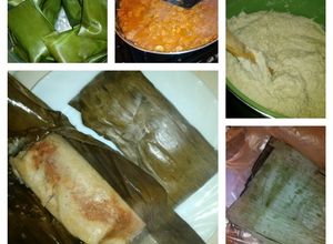 Una foto de Tamales de calabaza con camarón