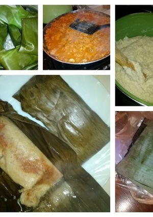 Una foto de Tamales de calabaza con camarón
