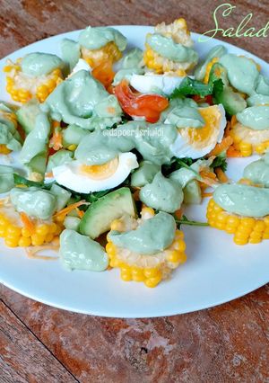 Foto resep Salad Sayur Avocado Dressing