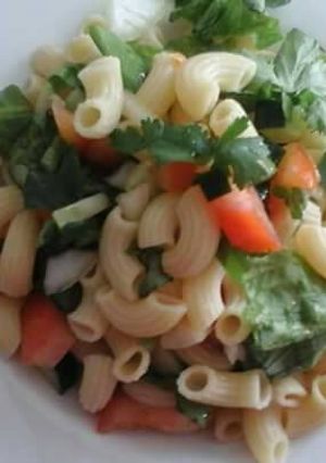 A picture of Wheat pasta salad.