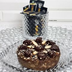 A picture of ☕🌍🍫 Italian-Inspired Espresso Almond Mug Cake | Rich Coffee Flavour & Chocolate Almond Topping.