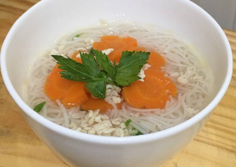 Cara mudah Menyiapkan Misoa Soup Ayam Kampung yang Enak