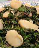 Cơ trai (cồi mai) xào húng quế