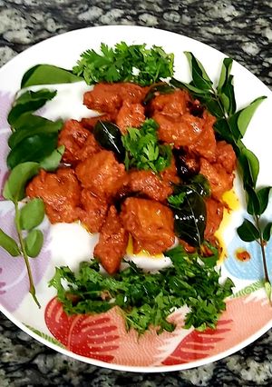 A picture of Spicy tangy chicken 65.