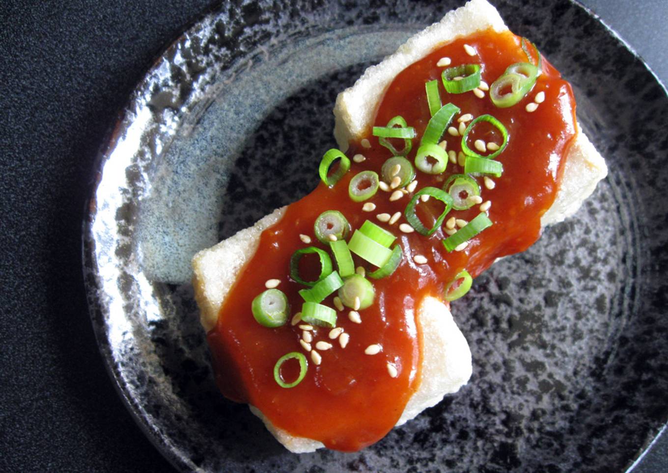 Agedashi Tofu with Gochujang Sauce