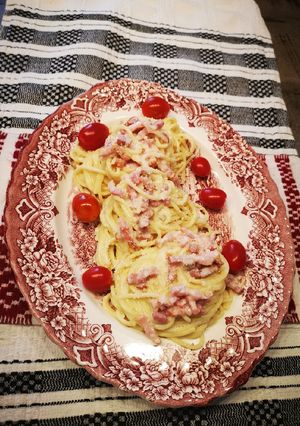 O poză a rețetei Paste carbonara.