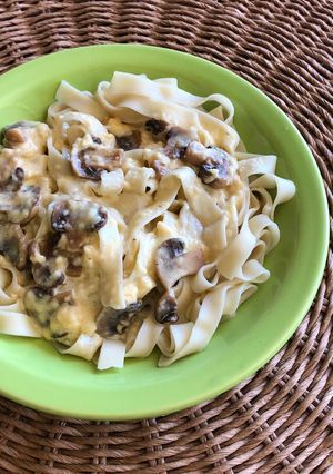Una foto de Pastas al champiñón