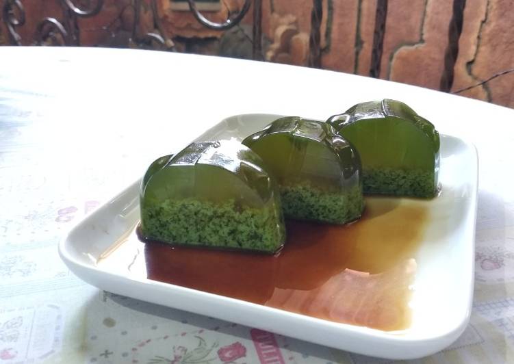 Olahan 30. 🍮💚 Puding Lumut Gula Jawa 💚🍮 | Langkah Membuat 30. 🍮💚 Puding Lumut Gula Jawa 💚🍮 Yang Enak Banget