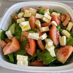 A picture of Veggie Salad with Fine Salad Dressing.