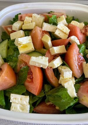 A picture of Veggie Salad with Fine Salad Dressing.