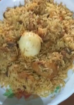 A picture of Egg biryani.