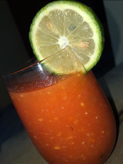 A picture of Watermelon/ pineapple smoothie.