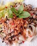 Bánh Phở Tráng Chảo Trộn Thịt Xào