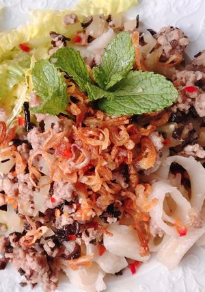 A picture of Pan-Fried Rice Noodles with Stir-Fried Meat.